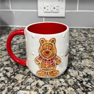 Gingerbread Winnie the Pooh Red and White Mug